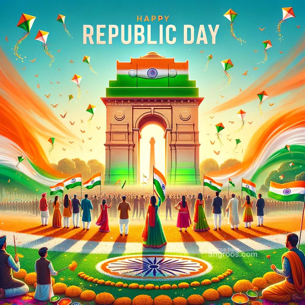 Happy Republic Day image with India gate