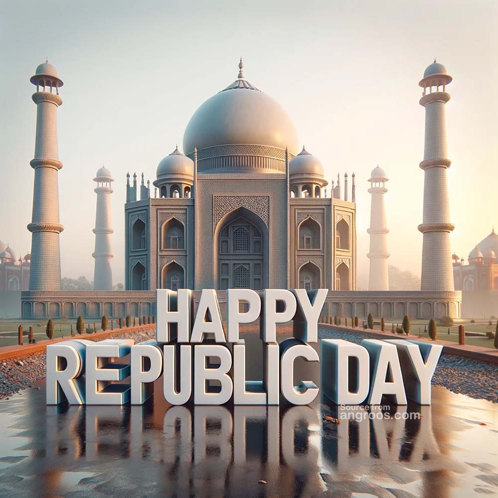Taj Mahal with Republic Day wishes