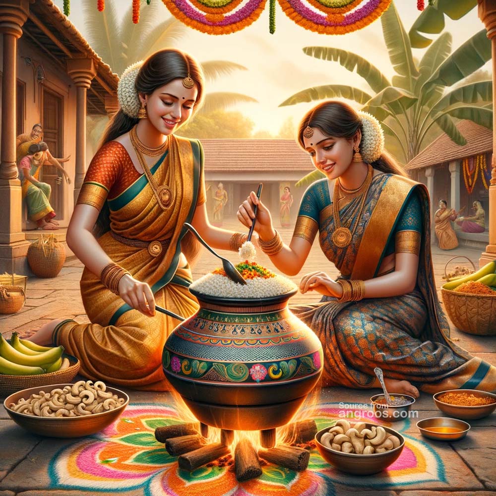 Pongal festival food with wishes