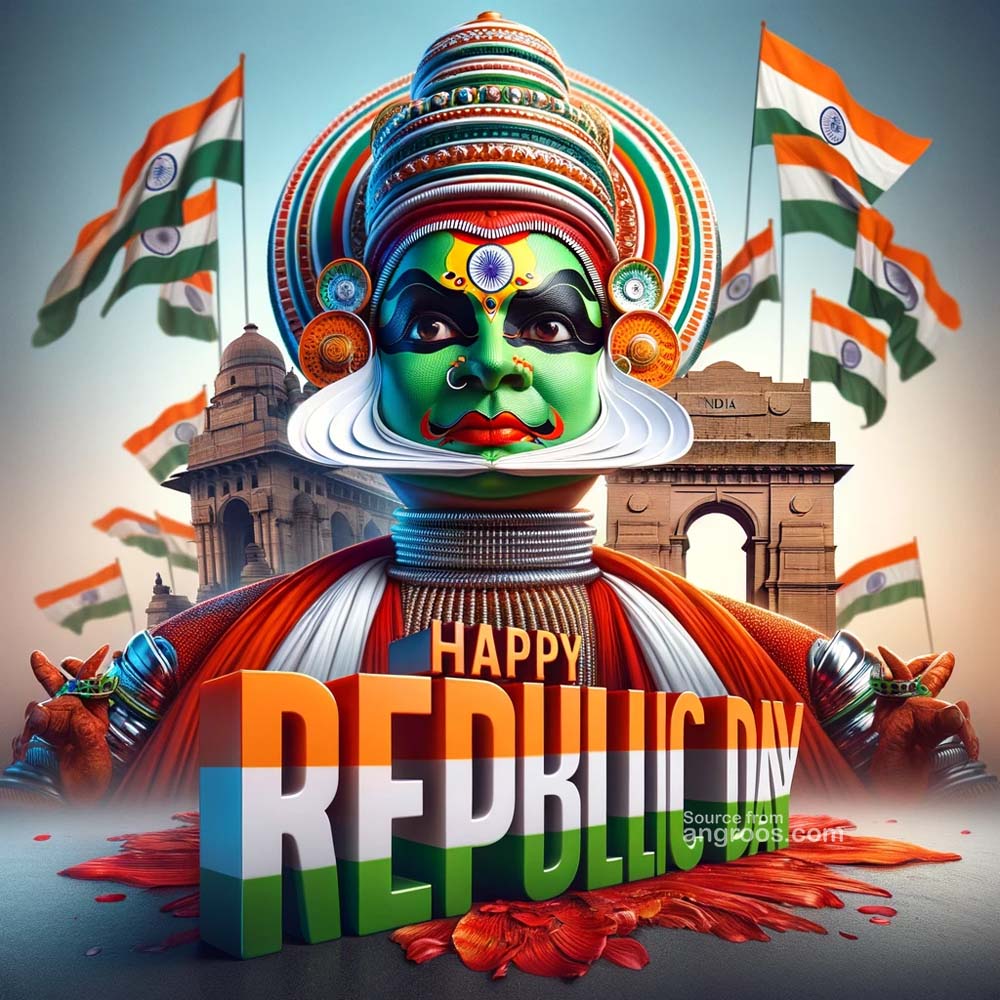 Republic Day messages with Kathakali