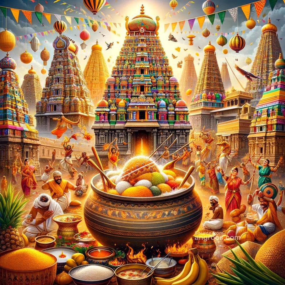 Pongal greetings with Temple
