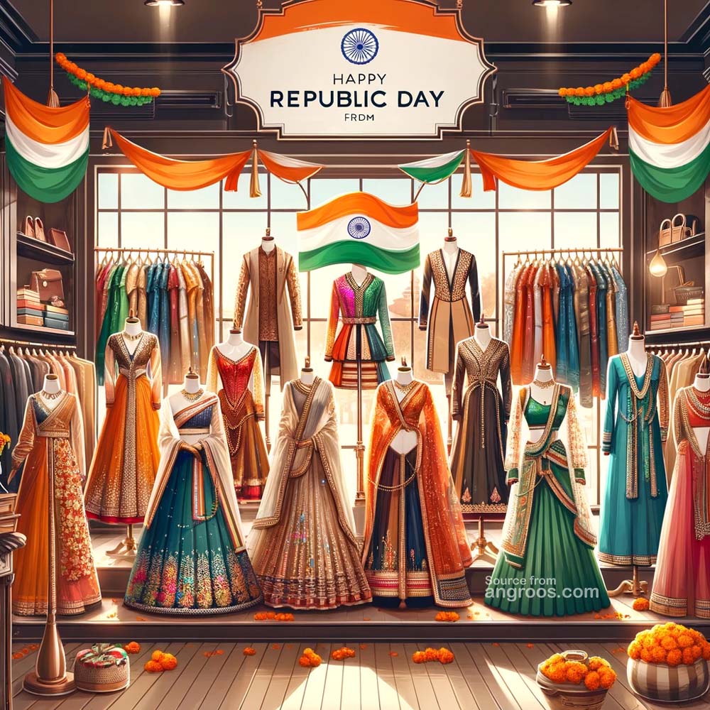 Indian clothes with Republic Day Images