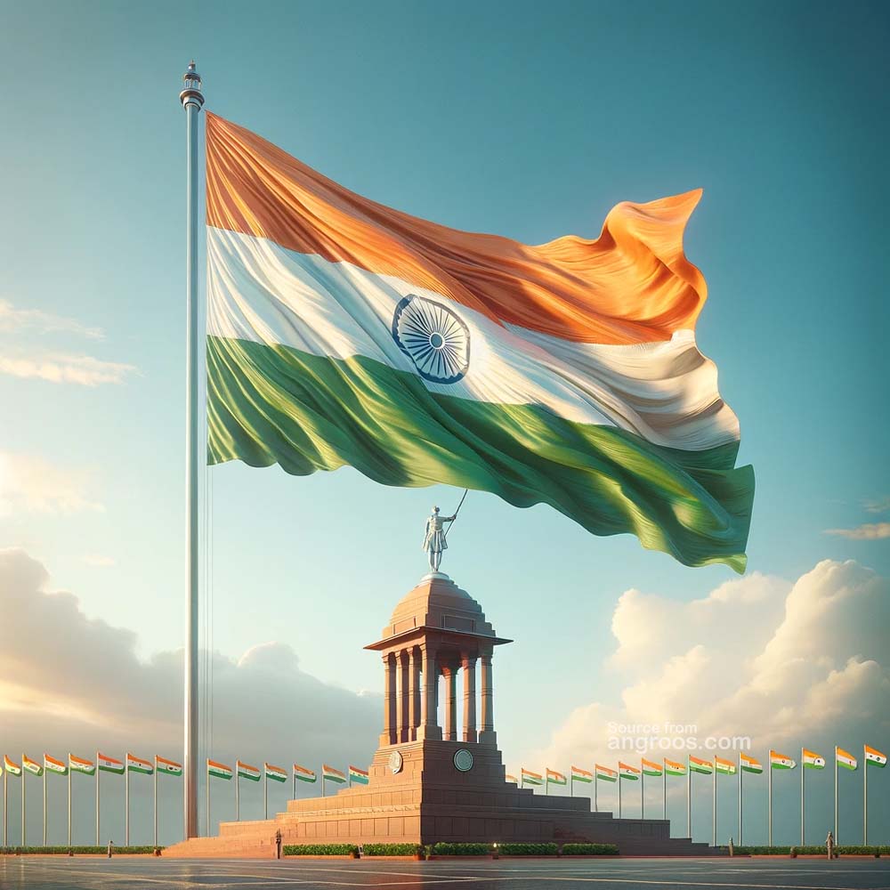 Waving Flag on Republic Day Images