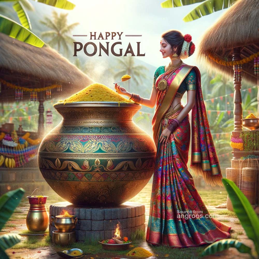 Happy Ven Pongal wishes cards