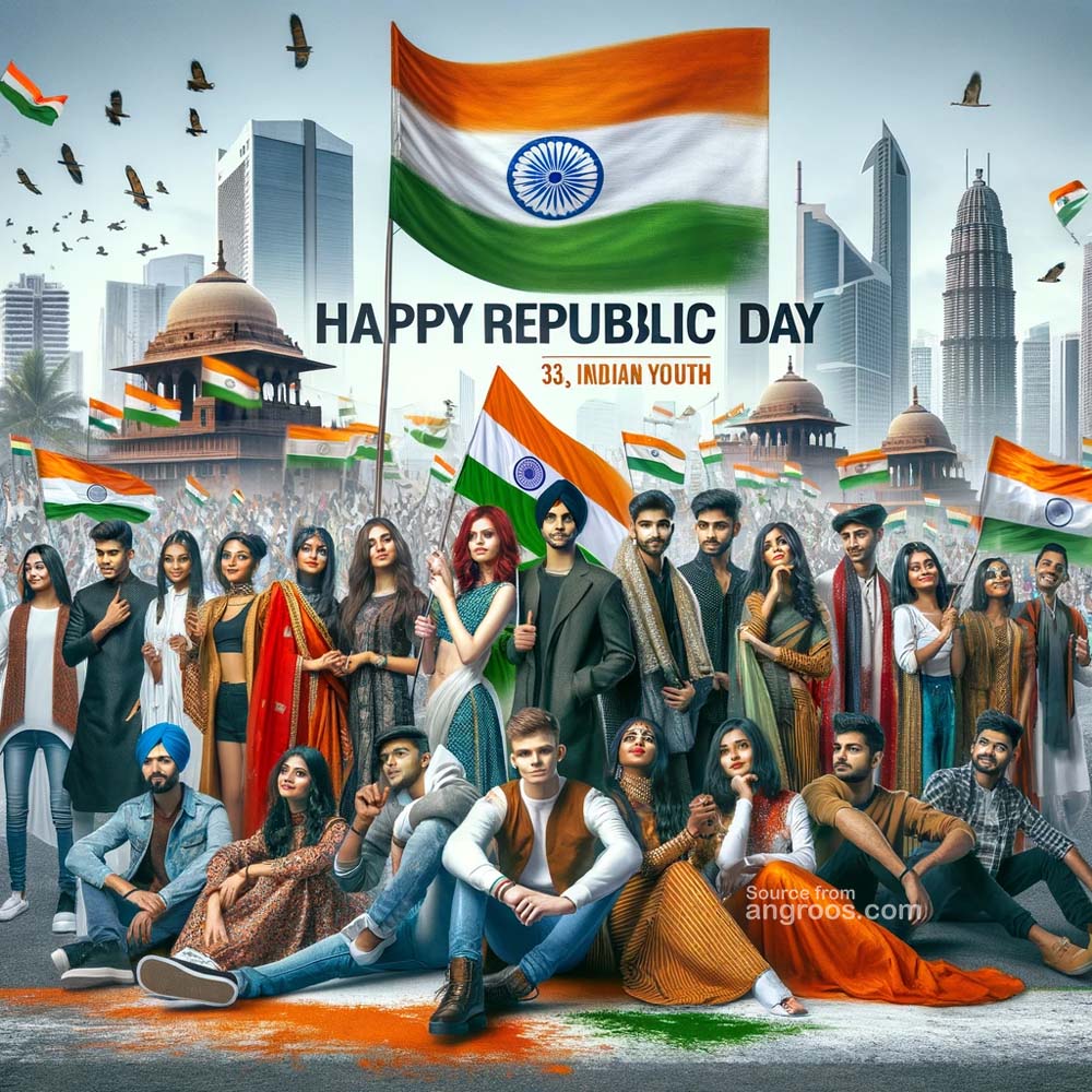 Happy Republic Day greetings with unity