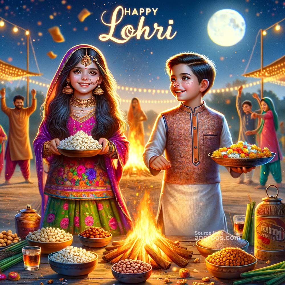 Happy Lohri for children