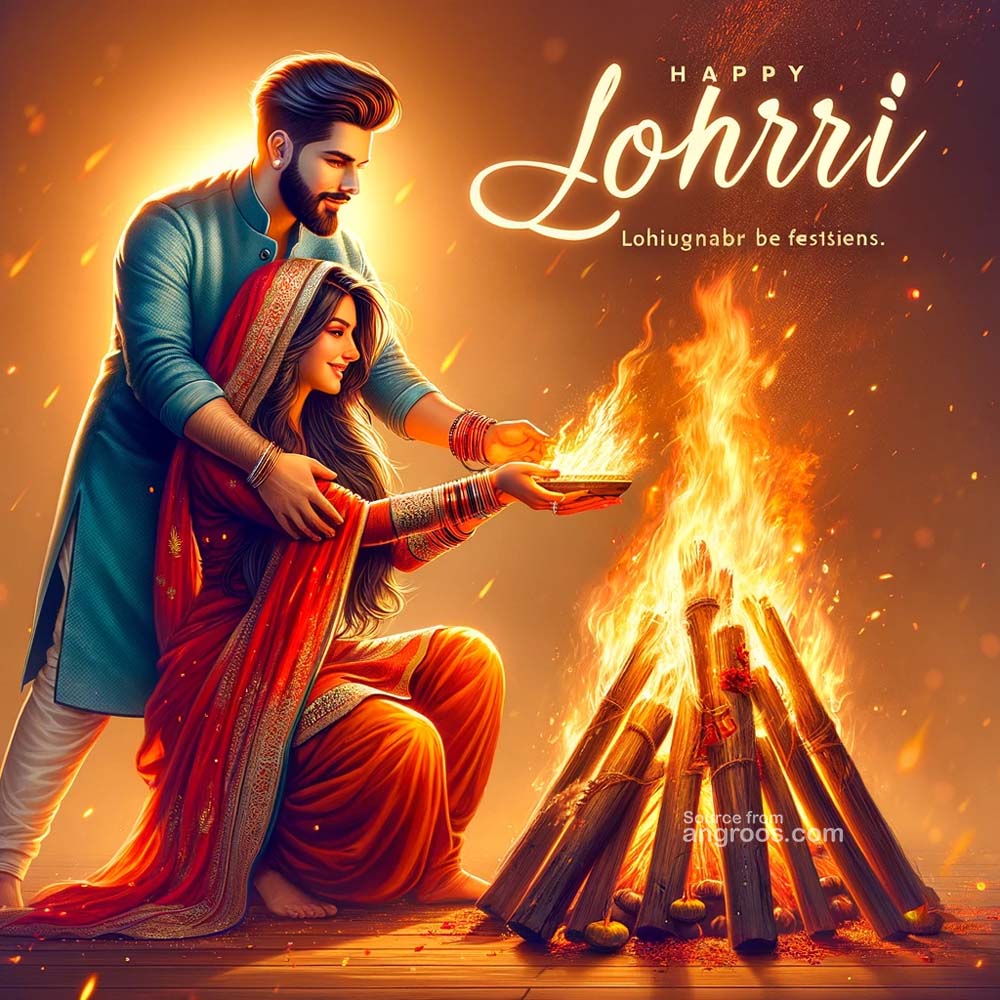 Lohri with wife