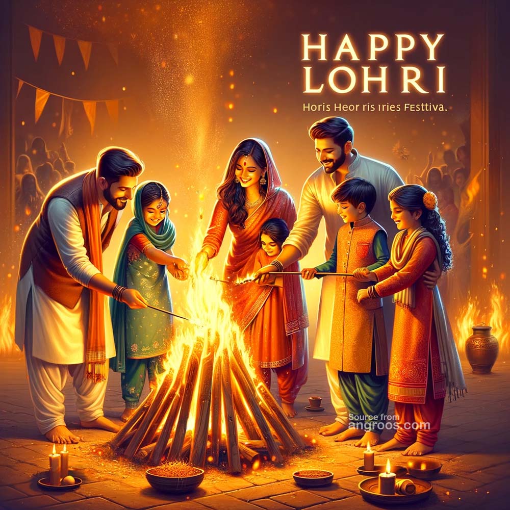 Lohri rituals with family