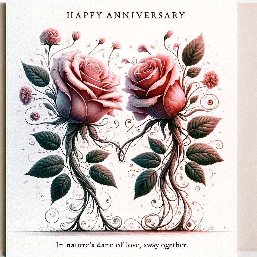 Happy Anniversary Romantic flower