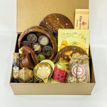 Happy Republic Day Gift hamper filled with Kerala Spices, Tumbler, Traditional Brass Diyas, and more