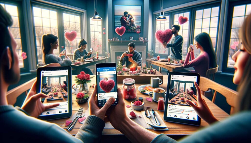 Social Media Celebrations Sharing love on platforms like Instagram