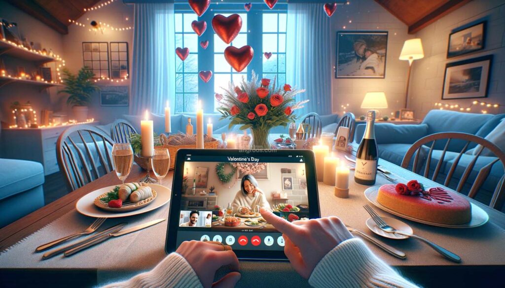 Video Calls Long distance Valentines celebrations