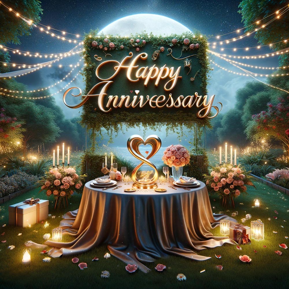 greeting card design with a big elegant and romantic anniversary wish India's Favourite Online Gift Shop