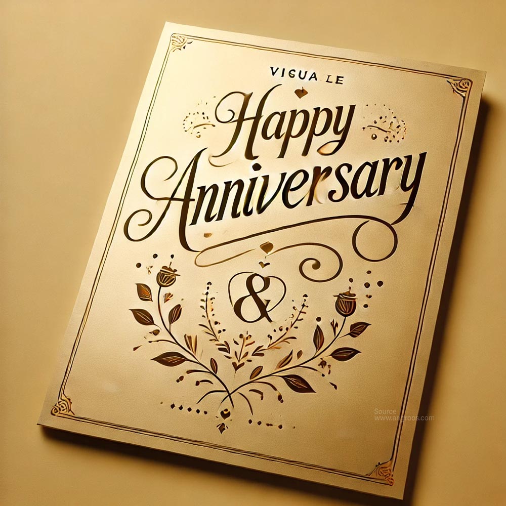 simple and elegant anniversary greeting card design with a gold background India's Favourite Online Gift Shop