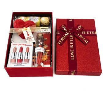 Luxury Valentine’s Day presents decorated with Valentine’s Heart candles, chocolates, and more