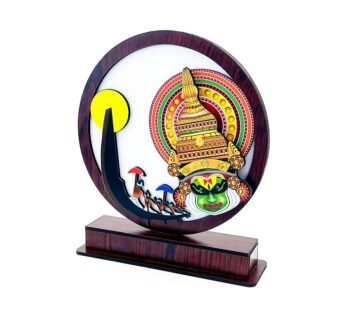 Eye-catching home decor featured a Kathakali and Vallamkali design (10.2 x 9.05 x 2.5 Inches)