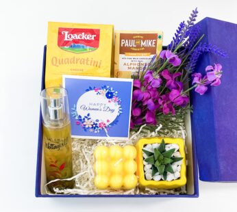“Woman’s Day Elegance: Locker Quadratini Gift Set – Perfume, Chocolate, Candle, and More!”