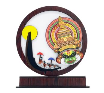 Eye-catching home decor featured a Kathakali and Vallamkali design (10.2 x 9.05 x 2.5 Inches)