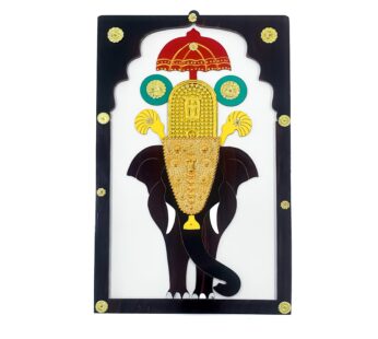 Kerala pooram frame with exquisite detailing of elephant ( H 19 x L 11.5 x W 0.5 inch)