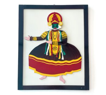 Artisanal Splendor: Multicolored Handcrafted Kathakali Dance Frame (H 24 x L 18.5 x W 0.5 inch)