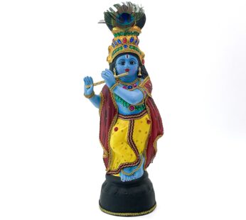 Fiber Krishna Idols for Pooja, Vishu Kani decorations, and Home decor (H 17 x L 6.5 x W 4 Inch)