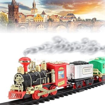 Christmas train set with lights sounds and Railway tracks (Battery operated)