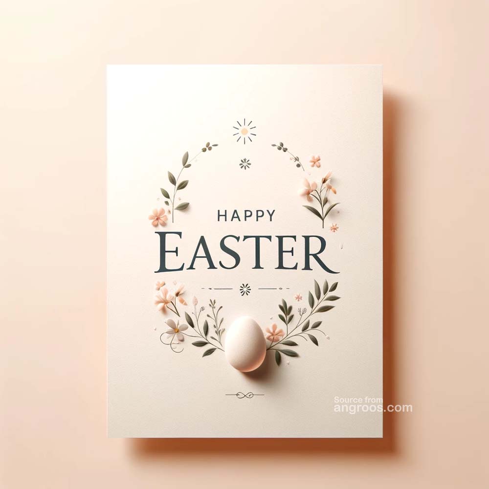 DALL┬╖E 2024 03 28 14.59.48 Create a simple and elegant ultra realistic image for an Easter greeting card with the text Happy Easter. The design should be minimalist focusing India's Favourite Online Gift Shop
