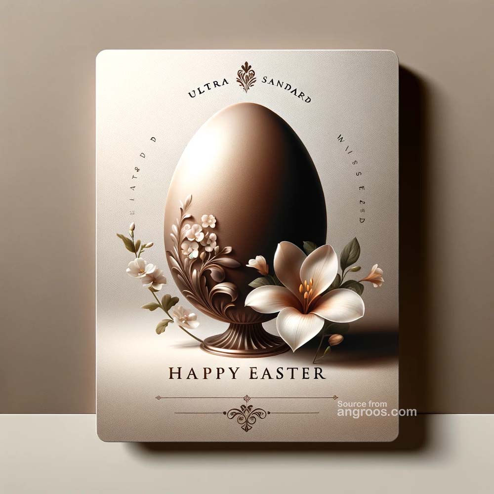 DALL┬╖E 2024 03 28 15.01.27 Create an ultra realistic image for a classy and standard Easter wishes card. The card should epitomize refined sophistication featuring a minimalist India's Favourite Online Gift Shop