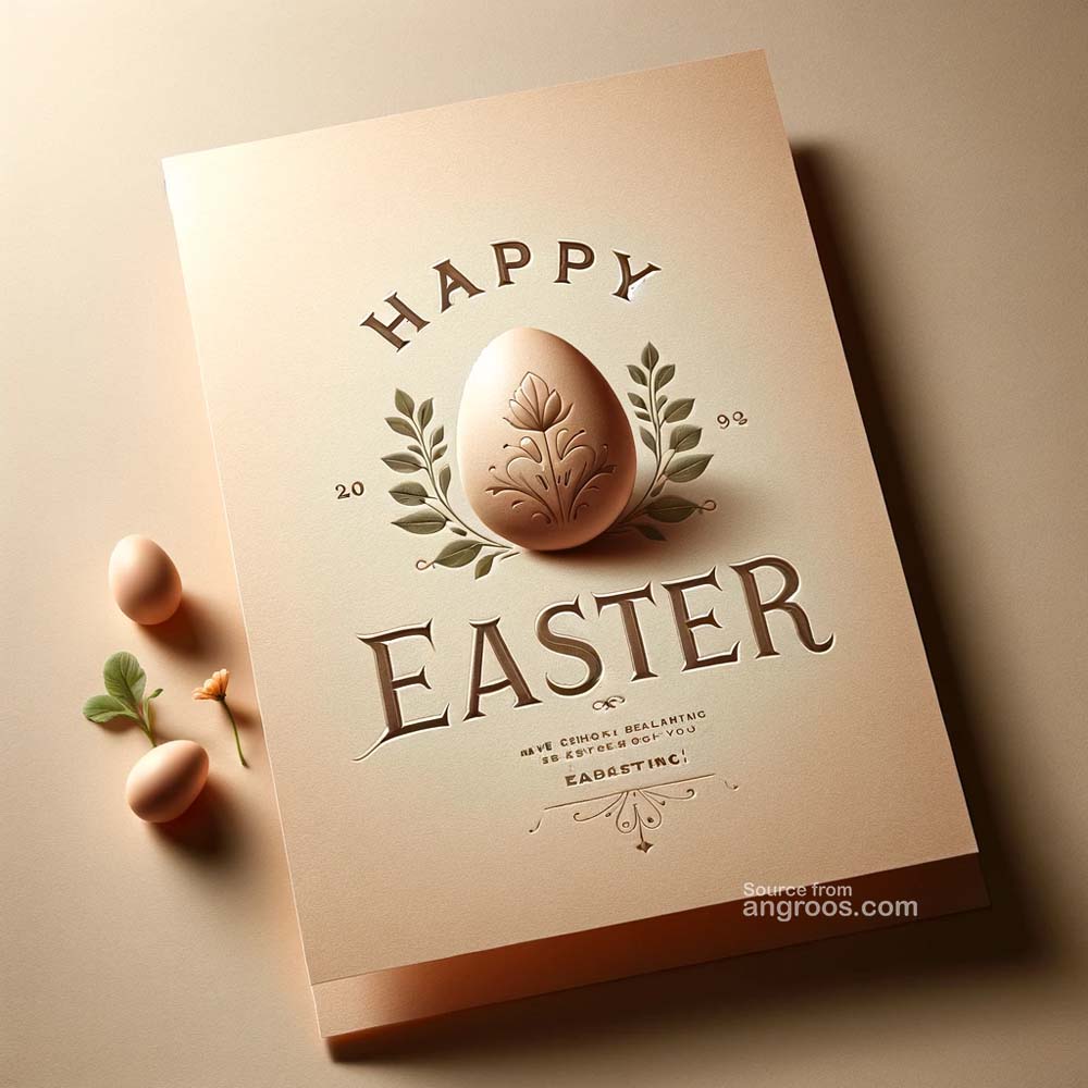 DALL┬╖E 2024 03 28 15.03.12 Create a standard high quality image of an Easter greeting card featuring elegant and simple design elements. The card should have a classic appeal India's Favourite Online Gift Shop