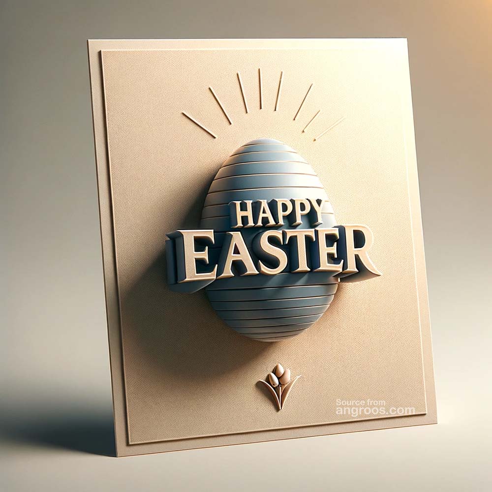 DALL┬╖E 2024 03 28 15.03.17 Create a standard high quality 3D image for an Easter greeting card blending classic elegance with modern 3D design. The card should feature Happy India's Favourite Online Gift Shop