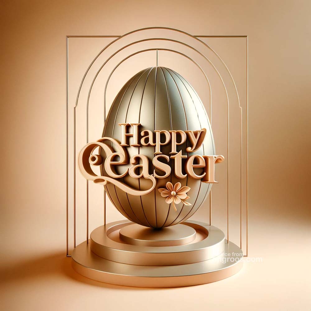 DALL┬╖E 2024 03 28 15.03.20 Create a standard high quality 3D image for an Easter greeting card blending classic elegance with modern 3D design. The card should feature Happy India's Favourite Online Gift Shop