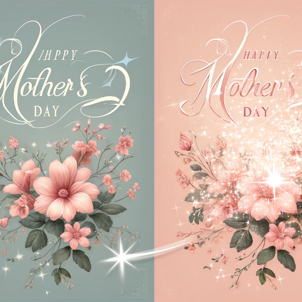 DALL┬╖E 2024 05 06 13.21.17 Adjust the Mothers Day card design to include a sparkling effect in the background. The card should maintain the Happy Mothers Day message in grac India's Favourite Online Gift Shop