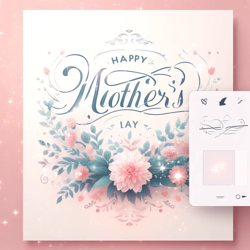 DALL┬╖E 2024 05 06 13.21.18 Adjust the Mothers Day card design to include a sparkling effect in the background. The card should maintain the Happy Mothers Day message in grac India's Favourite Online Gift Shop
