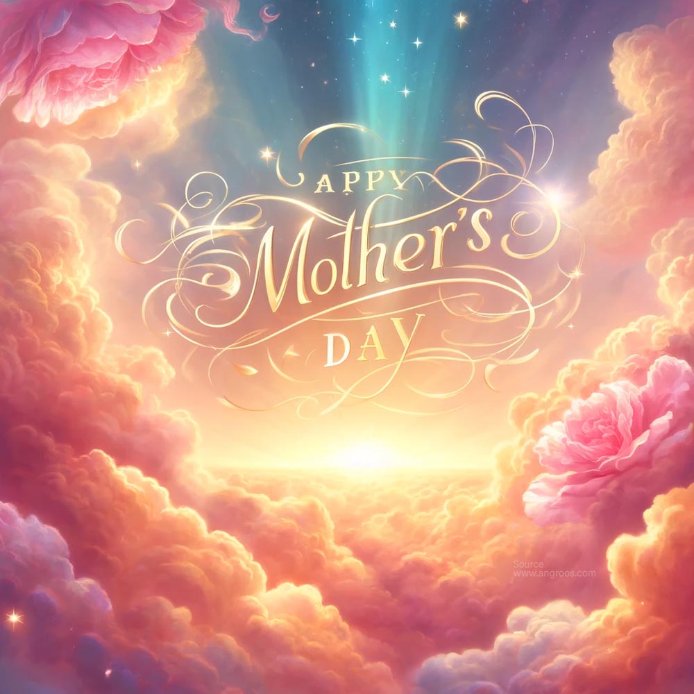 DALL┬╖E 2024 05 06 17.38.40 Design a Mothers Day card that elevates the concept of loveliness to a celestial level. Feature Happy Mothers Day in luxurious golden script floa India's Favourite Online Gift Shop