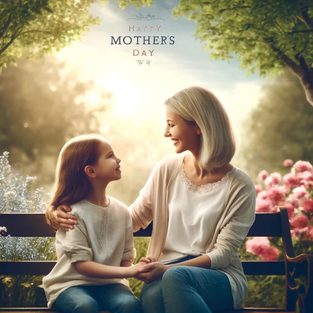DALL┬╖E 2024 05 10 15.28.02 Create a realistic image for Mothers Day featuring a mother and daughter sharing a tender moment in a beautiful outdoor setting. They should be depic India's Favourite Online Gift Shop