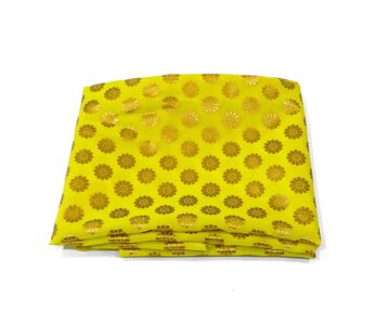 Yellow and golden Vishu Kani Cloth for Vishu decorations and pooja rituals (1 x 1 mtr)