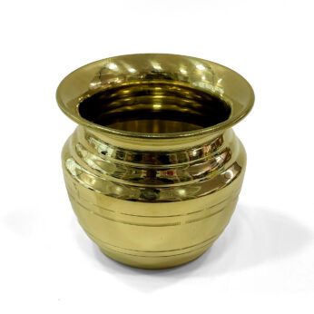 Brass Kalash miniature for Pooja and Vishu Kani Decor (H 2.5 x L 3.2 x W 3 inch)