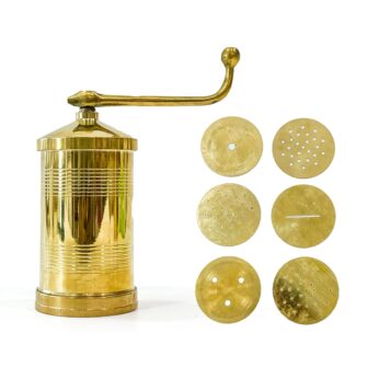 Golden brass sev sancha for Idiyappam, murukku, Chakli, and other tasty snacks (Height – 6 inches, 450 gm)
