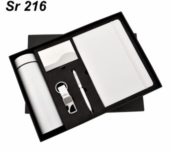 Premium White Combo Gift Sets: Pen, Notebook Diary, Keychain, Bottle, Cardholder – 11″ x 11″ x 2″ Dimensions
