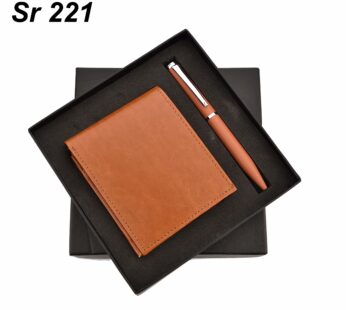 Sophisticated Brown Color Wallet And Pen Gift Set: Ideal for Corporate Gifting