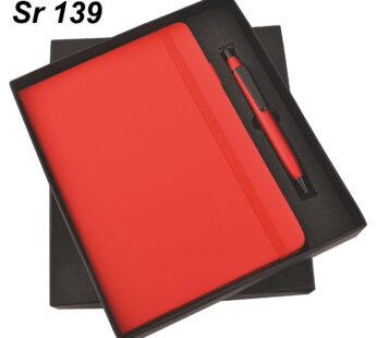 Red Color Pen and Diary Gift Set: Stylish Corporate Gifting (8″ x 5″ x 1.5″)