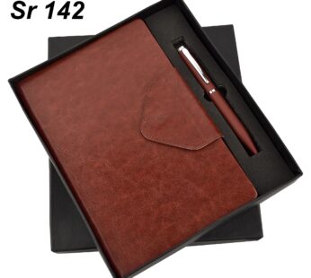 Sleek Brown Color Diary and Pen Gift Set (8″ x 5″ x 1.5″) – Ideal for Corporate Gifting