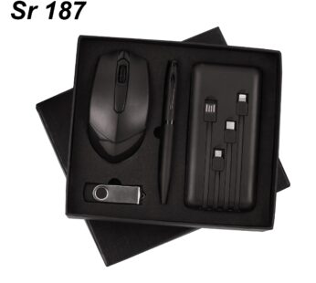 Luxury Corporate Combo Gift Set | Powerbank, Pendrive, Wireless Mouse, Stylus Ball Pen | Dimensions: 8.5 x 6.5 x 2 inches