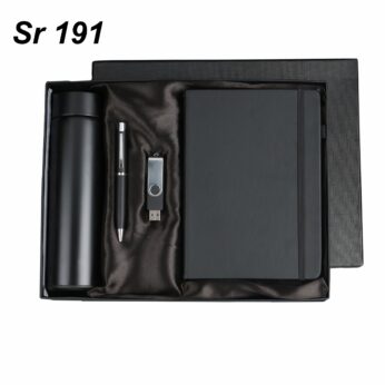 Professional Black Combo Gift Set | Pen, Diary, Pen Drive, Bottle | Dimensions: 10.8 x 9.5 x 2 inches