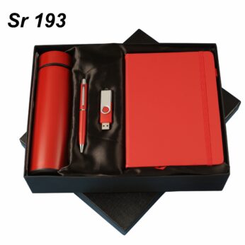 Premium Red Colored Combo Gift Set | Pen, Diary, Pen Drive, Bottle | Dimensions: 10.8 x 9.5 x 2 inches