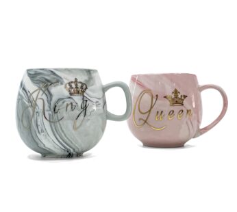 Regal Love: King and Queen Mug Set for your hot and cool drinks (H-8inc, L-6.8inc, W-4inc)