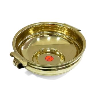South Indian Brass uruli bowl for your festive and home decorations (H 3 x L 13.5 x W 11inch)