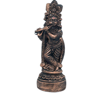 Embrace Vishu with Divine Lord Krishna Statue (Antique Color, 10 inch Height)
