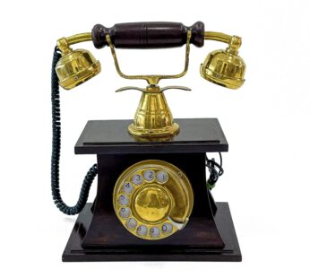 Handicraft wooden Antique vintage Working- table top Phone (H 10 x L 8 x W 6 Inc)