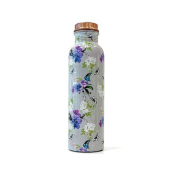 Floral Printed Copper Bottle(1L)With Leak Proof